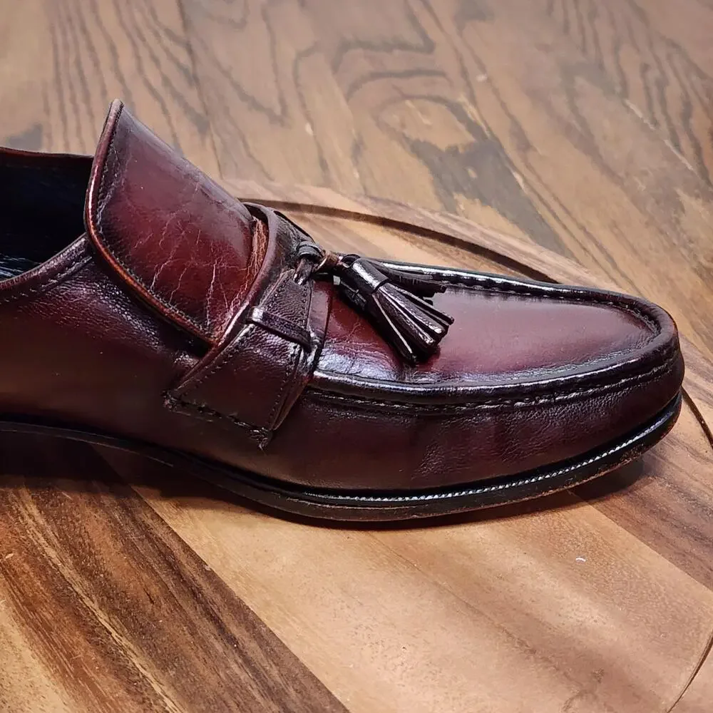 Florsheim Dress Shoes Mens Size 11 F Brown Leather Tassel Slip On Square Toe